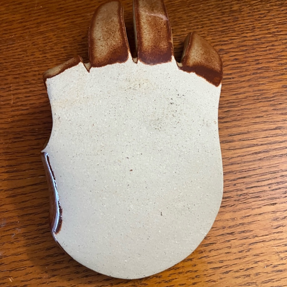 Artistic Brown Ceramic Hand Incense Holder - Picture 2 of 3